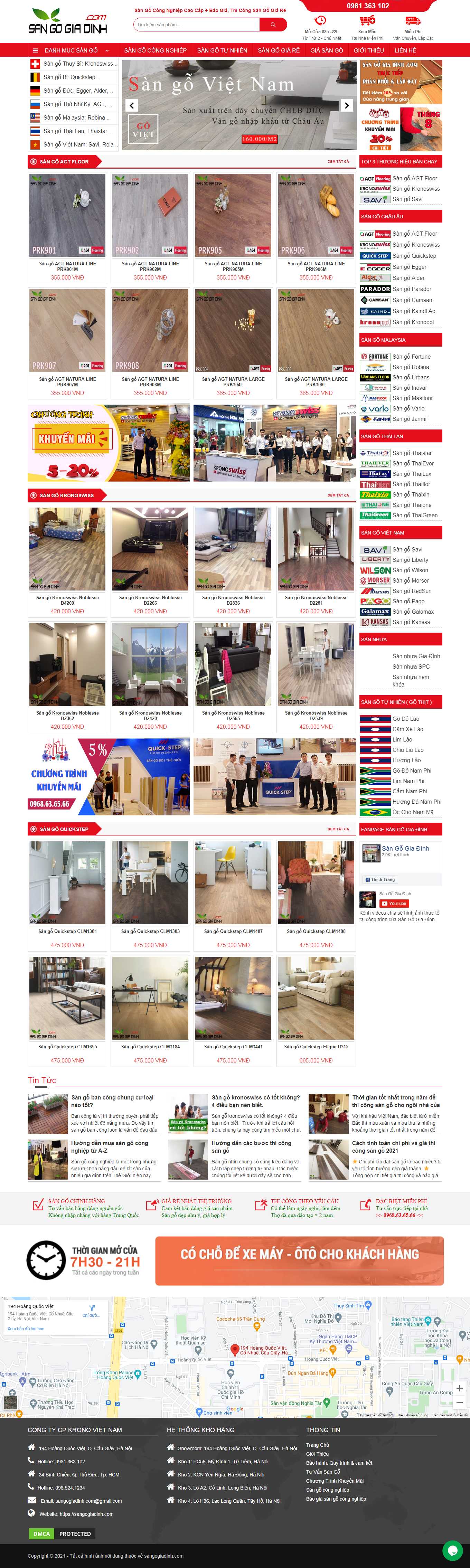 Thiết kế Web sàn gỗ tự nhiên, sàn gỗ công nghiệp sangogiadinh.com