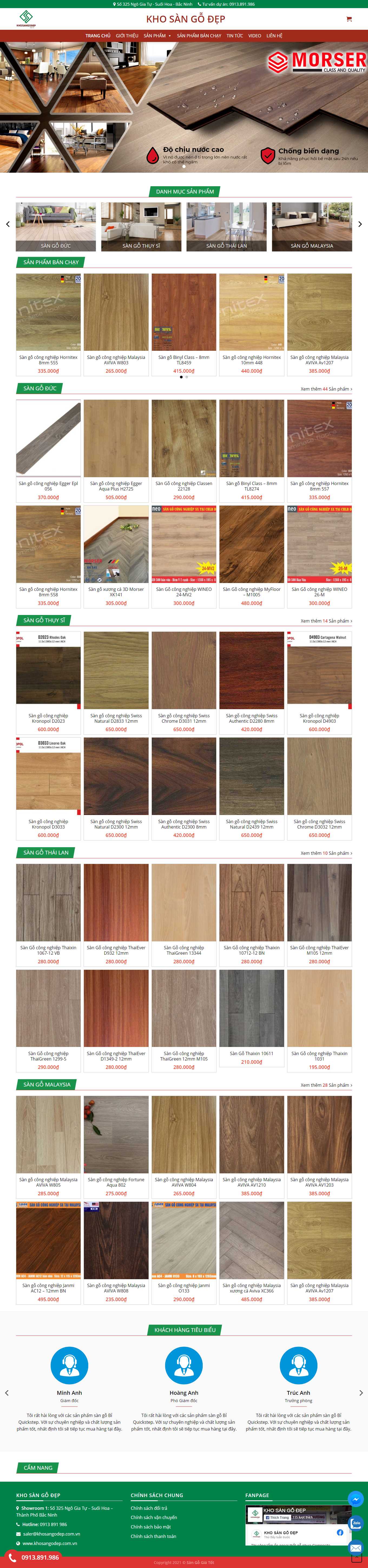 Thiết kế Web sàn gỗ tự nhiên, sàn gỗ công nghiệp khosangodep.com.vn