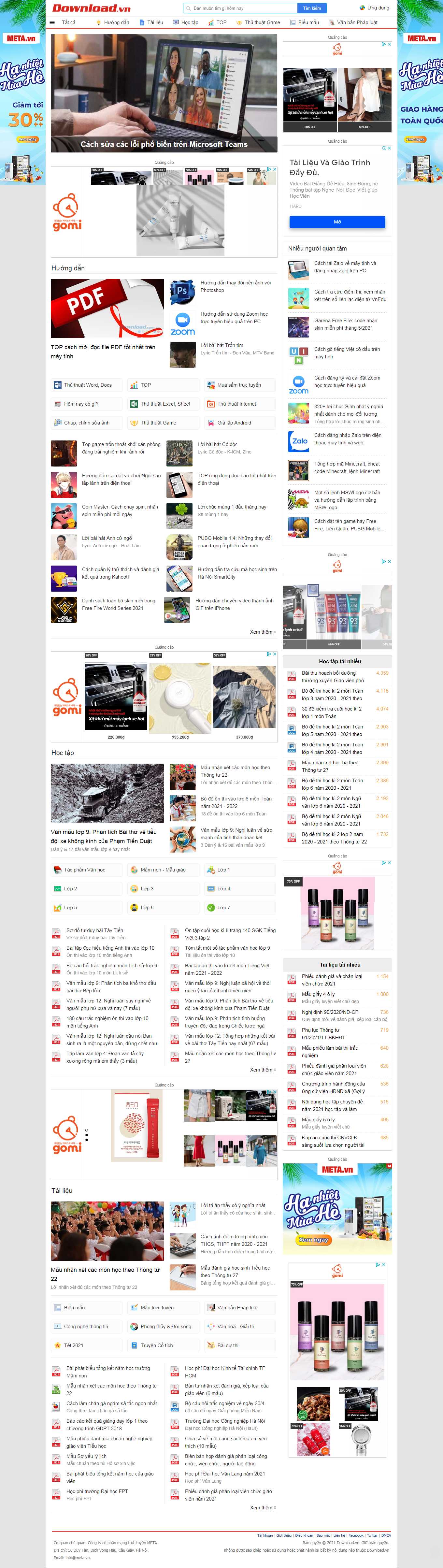 Thiết kế Web bán, chia sẻ tài liệu trực tuyến download.vn