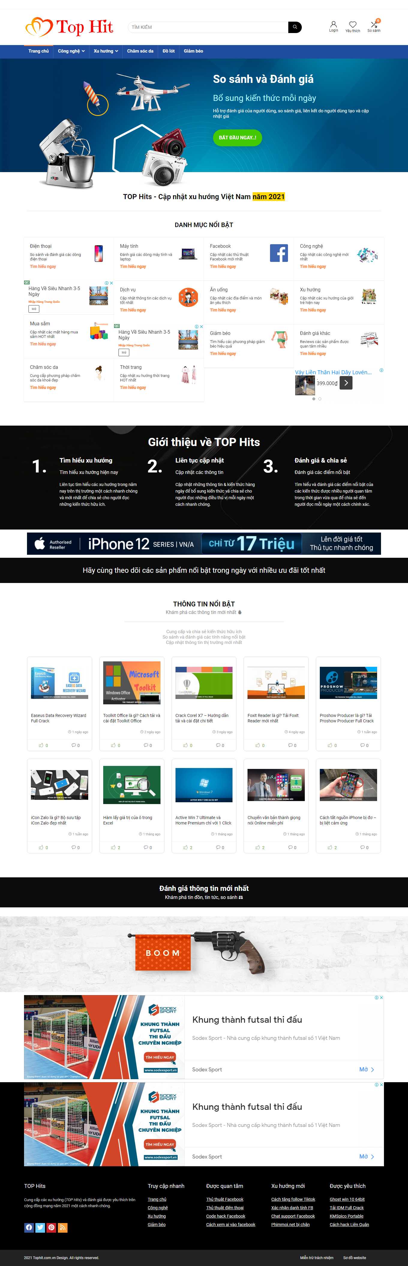 Thiết kế Web bán, chia sẻ tài liệu trực tuyến tophit.com.vn