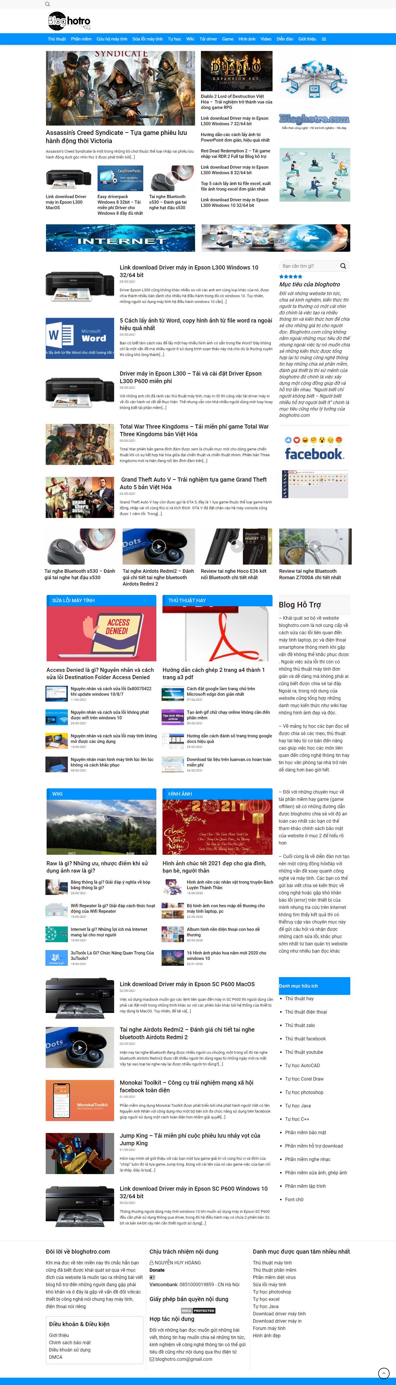 Thiết kế Web bán, chia sẻ tài liệu trực tuyến bloghotro.com