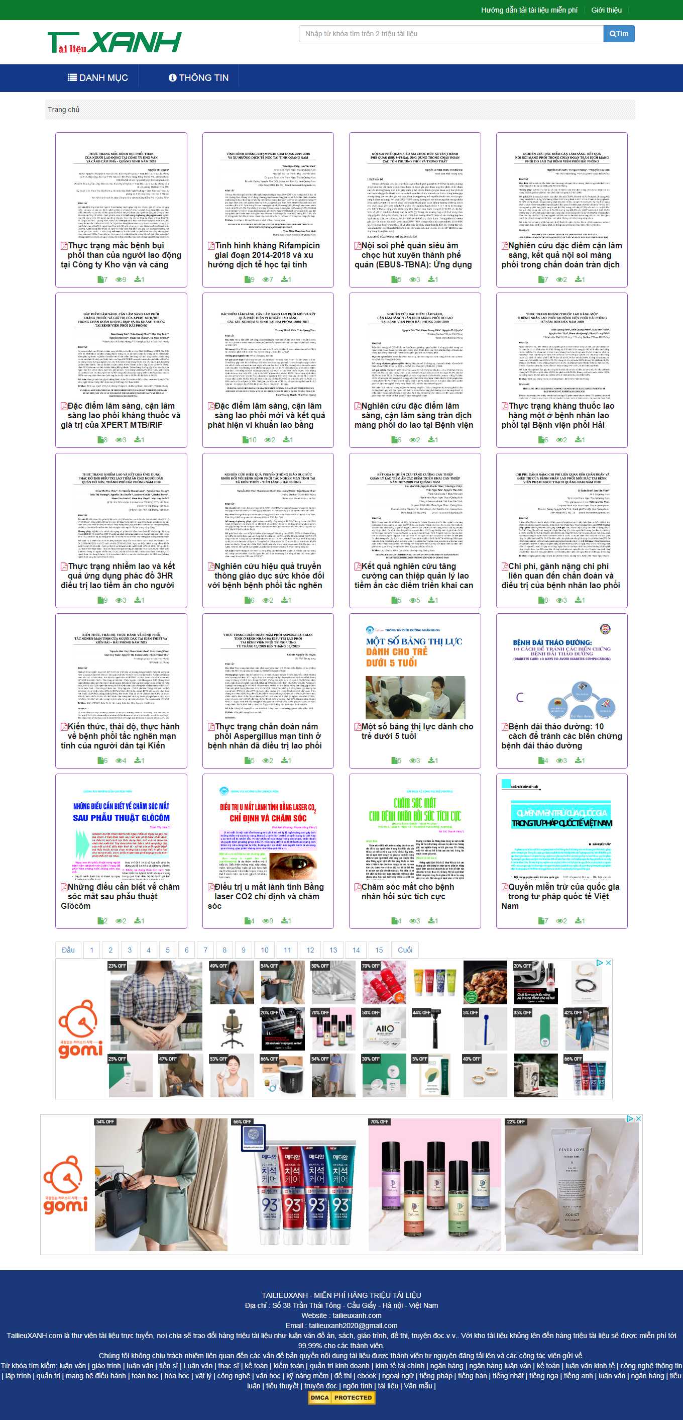 Thiết kế Web bán, chia sẻ tài liệu trực tuyến tailieuxanh.com