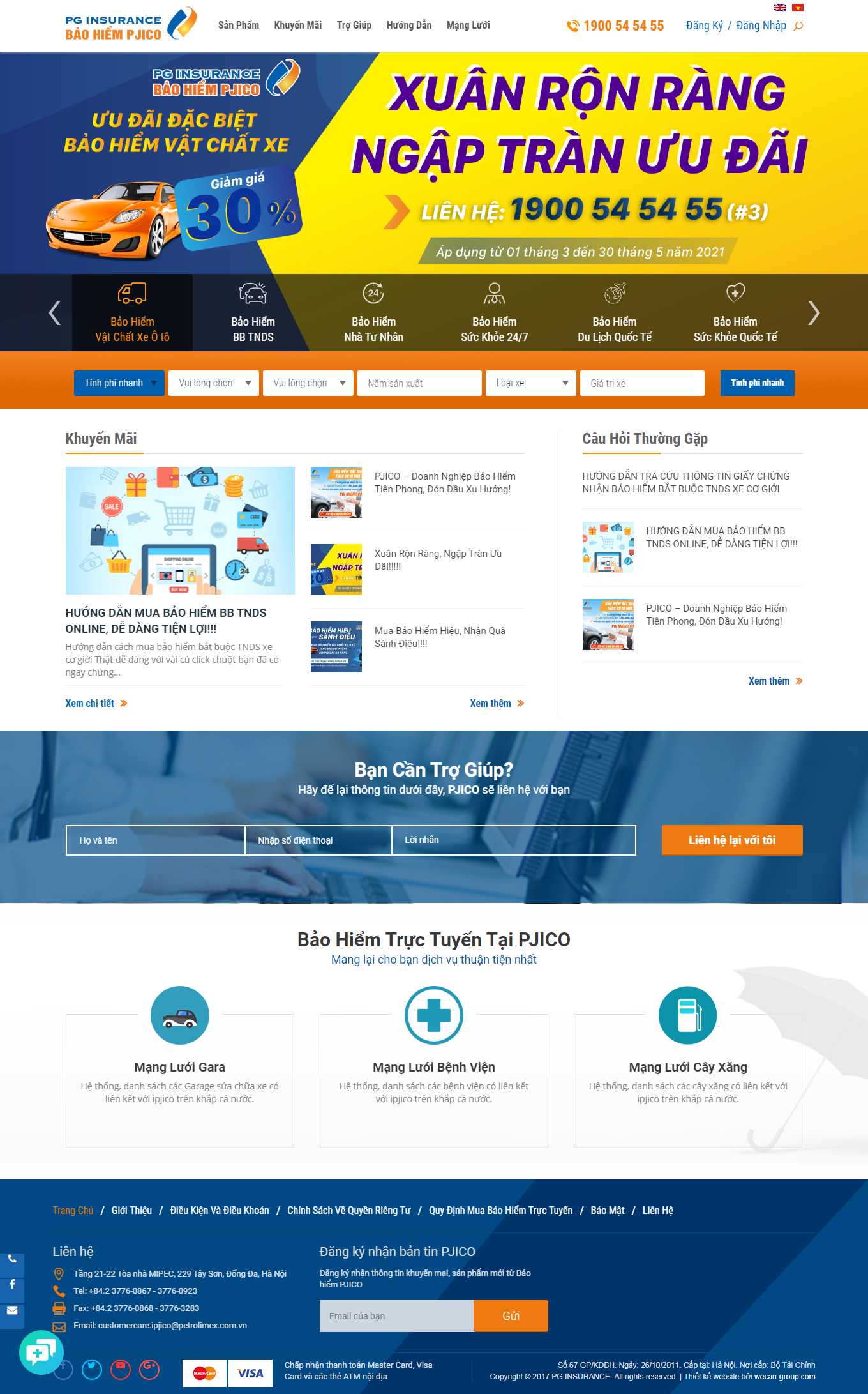 Thiết kế Web bán bảo hiểm ipjico.vn