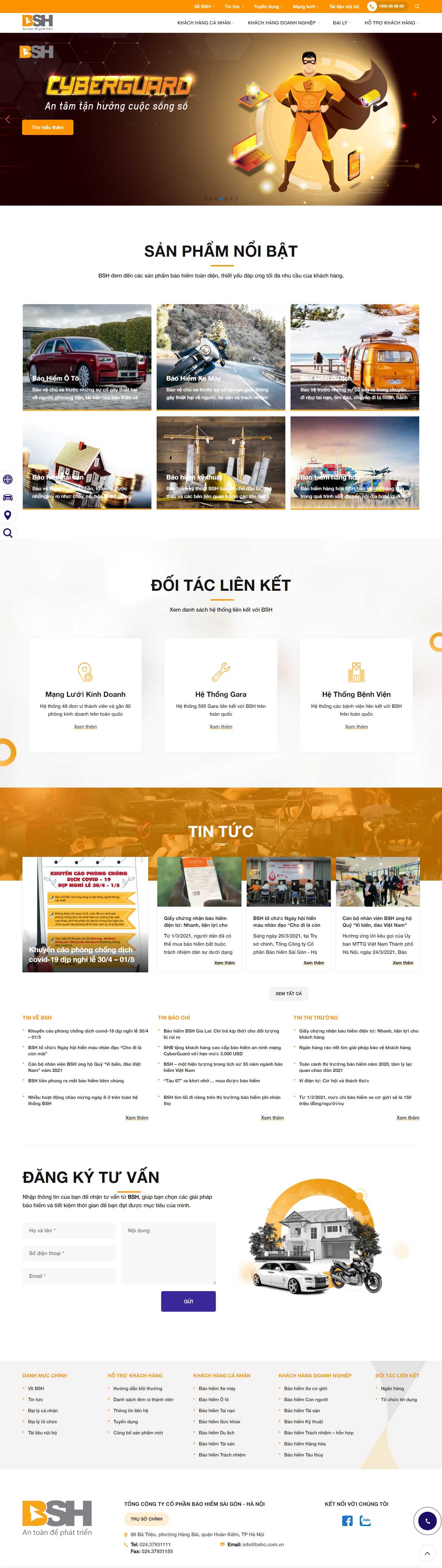 Thiết kế Web bán bảo hiểm bshc.com.vn
