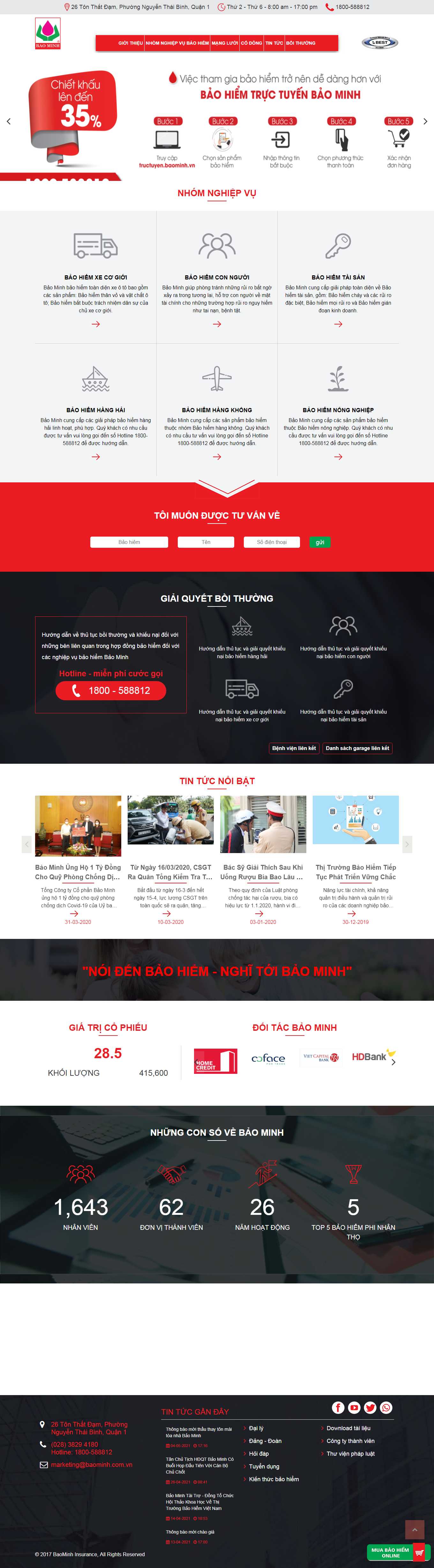 Thiết kế Web bán bảo hiểm baominh.com.vn