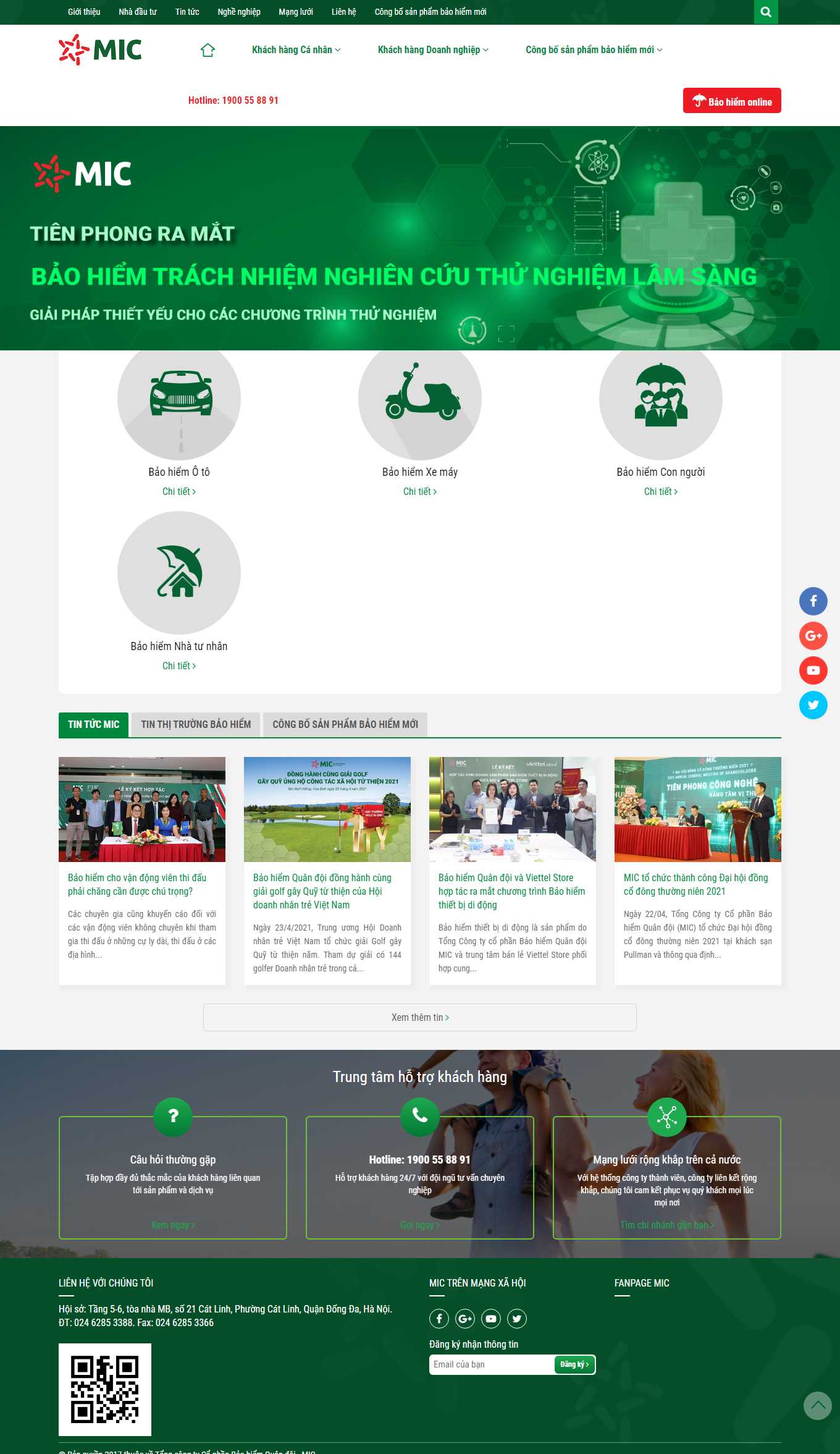 Thiết kế Web bán bảo hiểm mic.vn