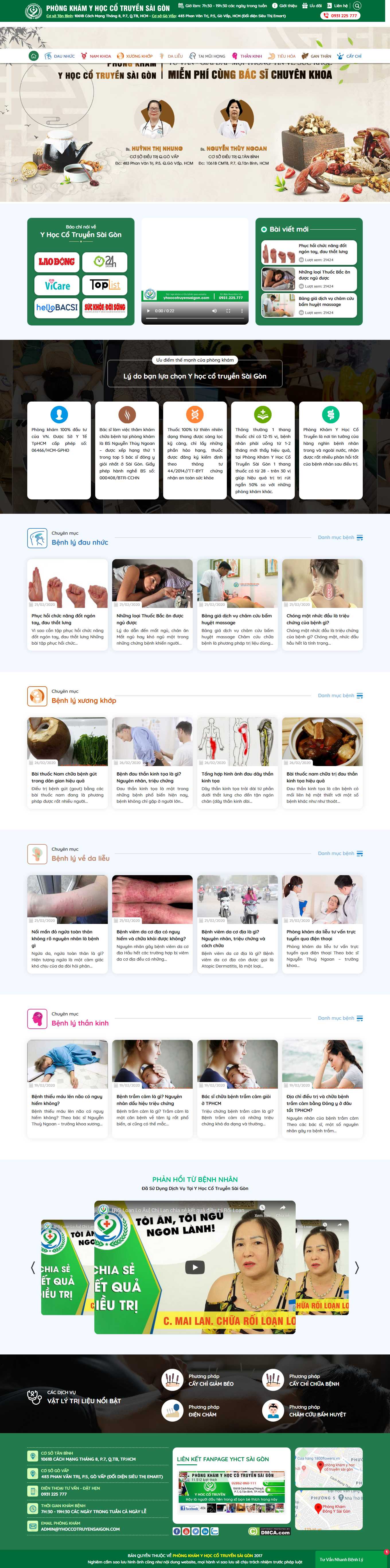 Thiết kế Web nhà thuốc đông y yhoccotruyensaigon.com