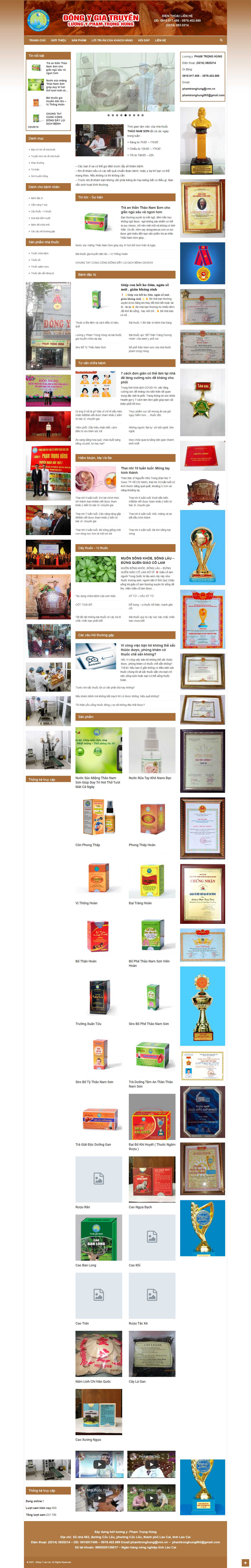 Thiết kế Web nhà thuốc đông y dongylaocai.com.vn