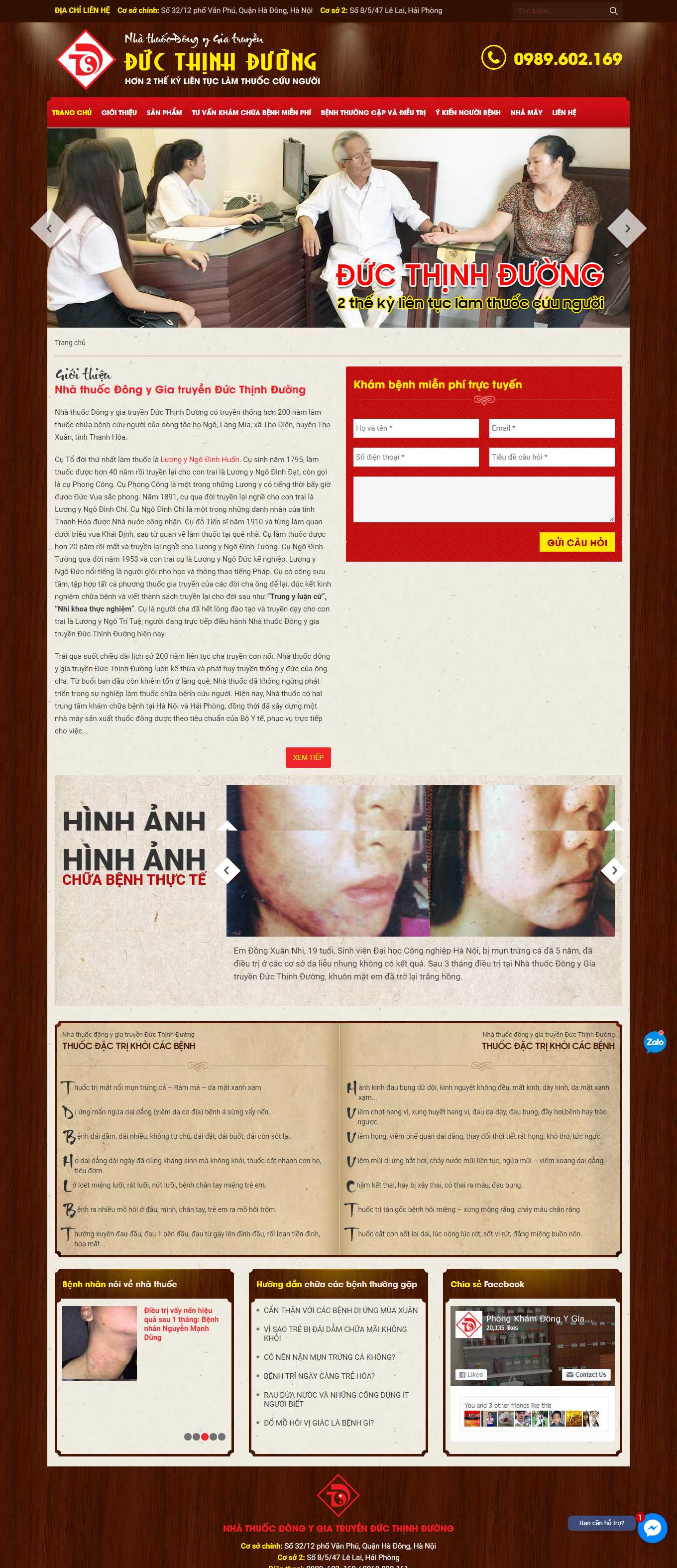 Thiết kế Web nhà thuốc đông y ducthinhduong.com