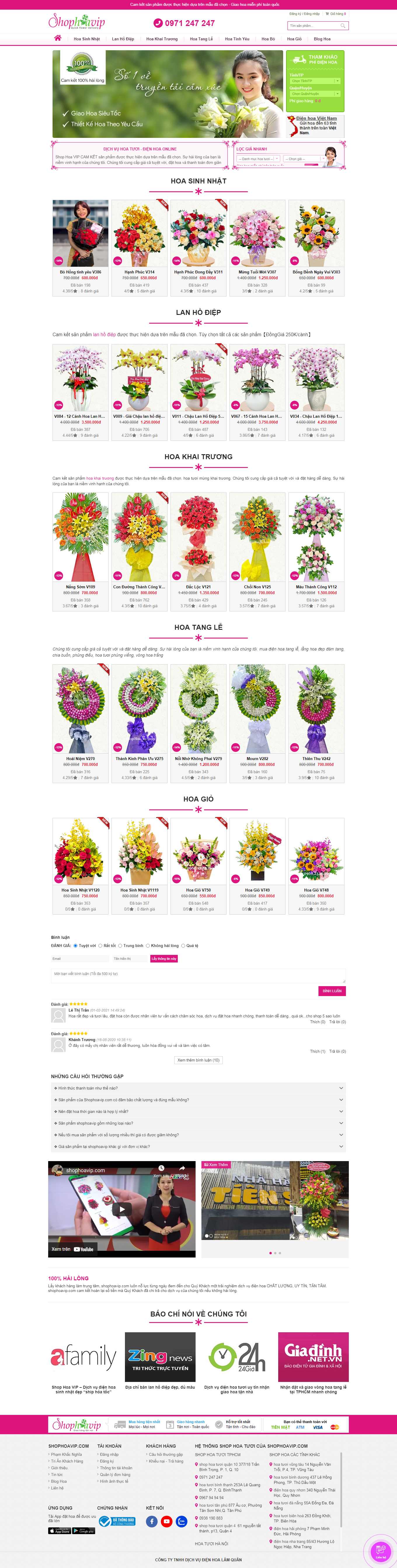 Thiết kế Web shop bán hoa shophoavip.com