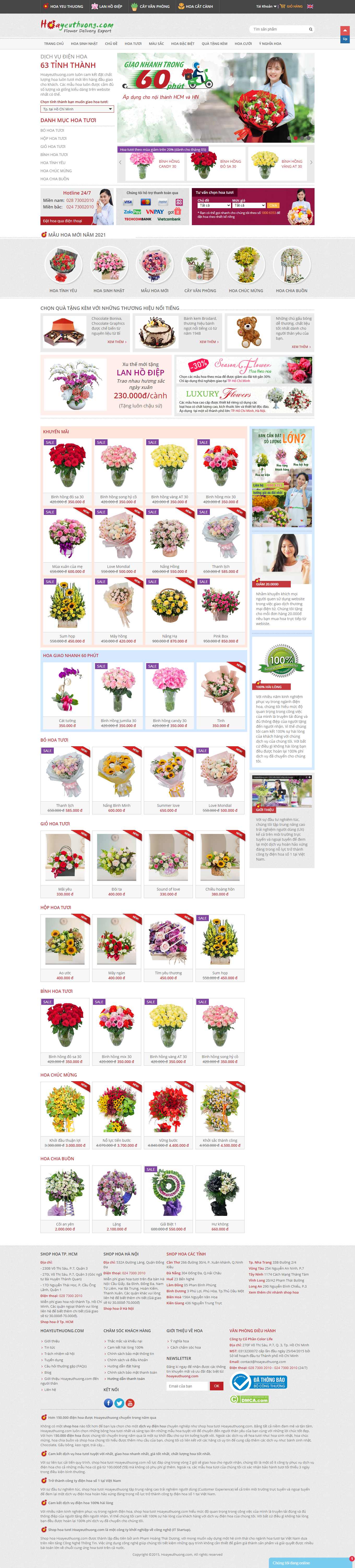 Thiết kế Web shop bán hoa hoayeuthuong.com