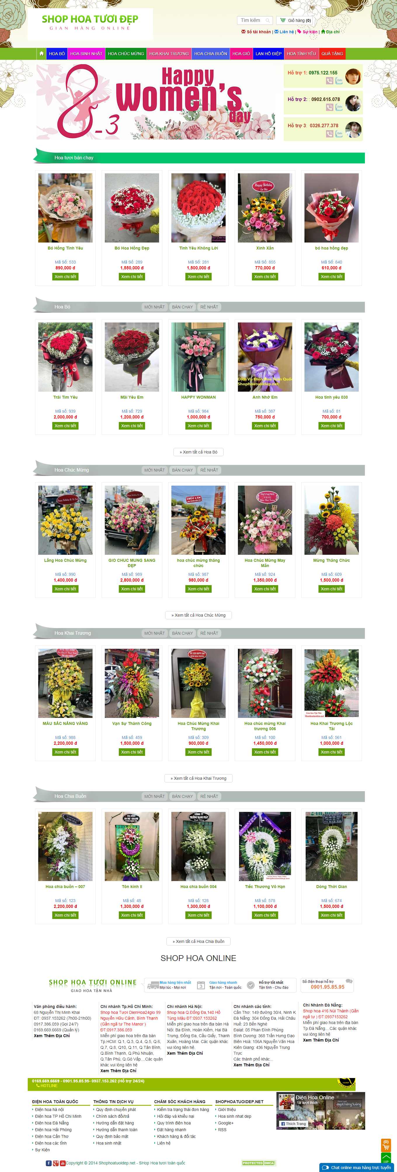 Thiết kế Web shop bán hoa shophoatuoidep.net