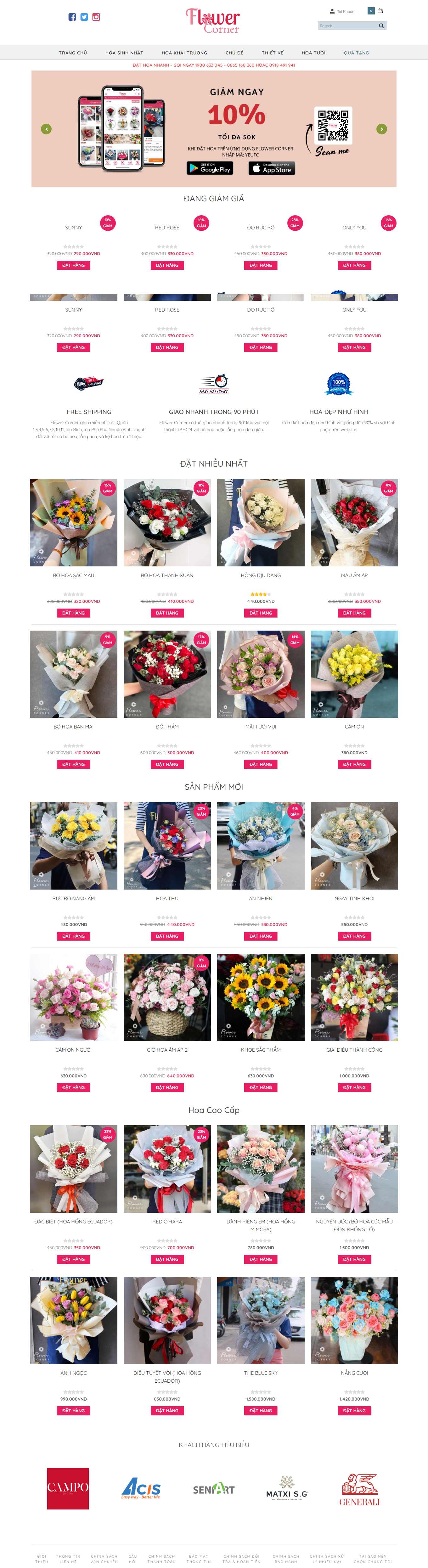 Thiết kế Web shop bán hoa flowercorner.vn