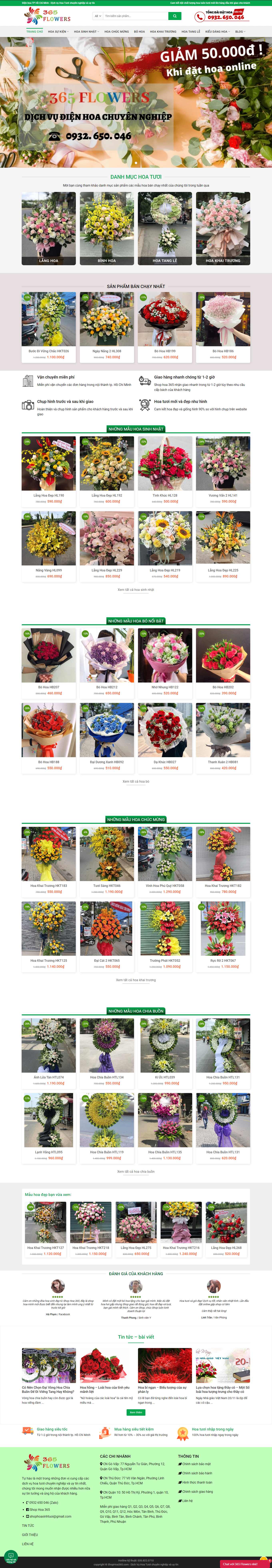 Thiết kế Web shop bán hoa shophoa365.com