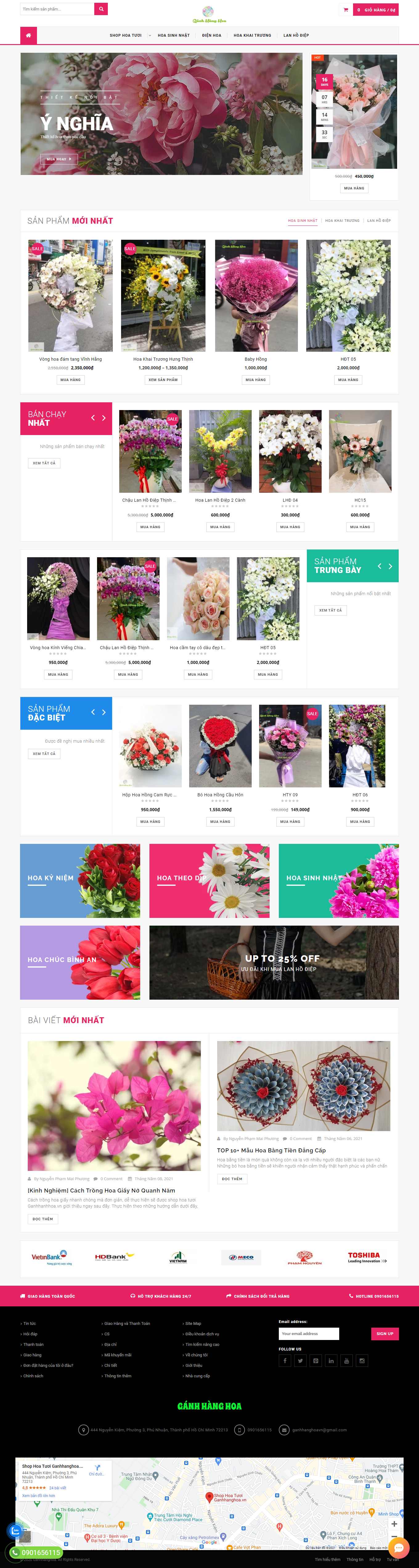 Thiết kế Web shop bán hoa ganhhanghoa.vn