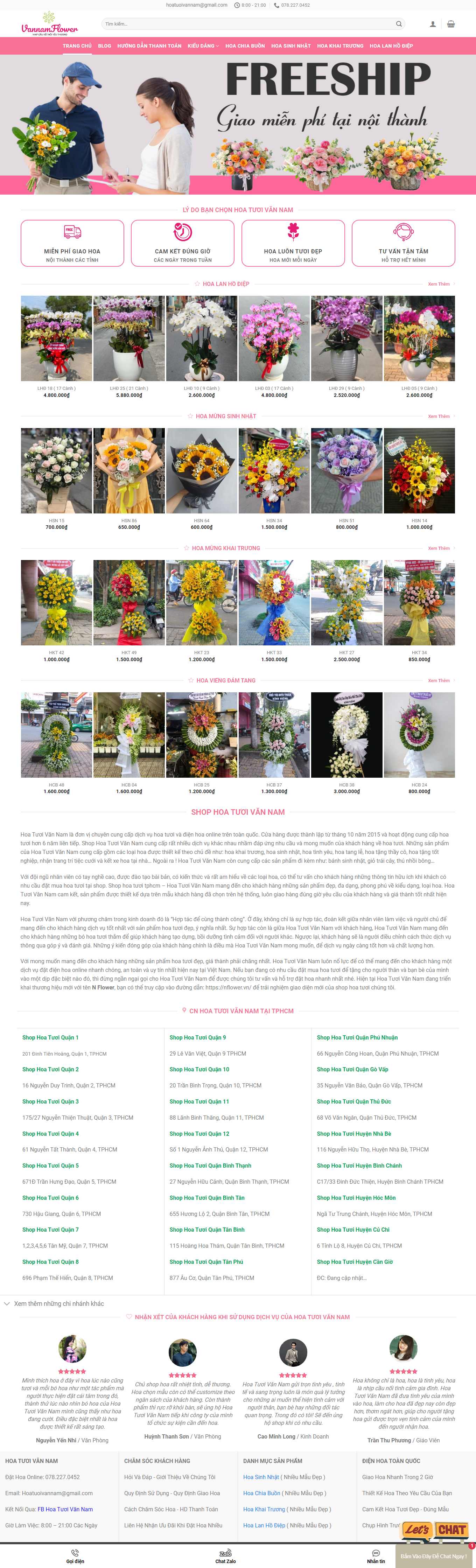 Thiết kế Web shop bán hoa hoatuoivannam.com