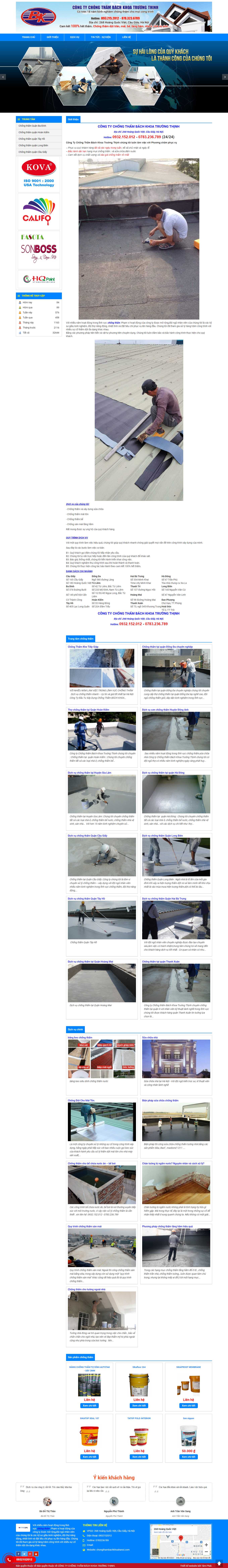 Thiết kế Web chống thấm chongthambachkhoatruongthinh.com