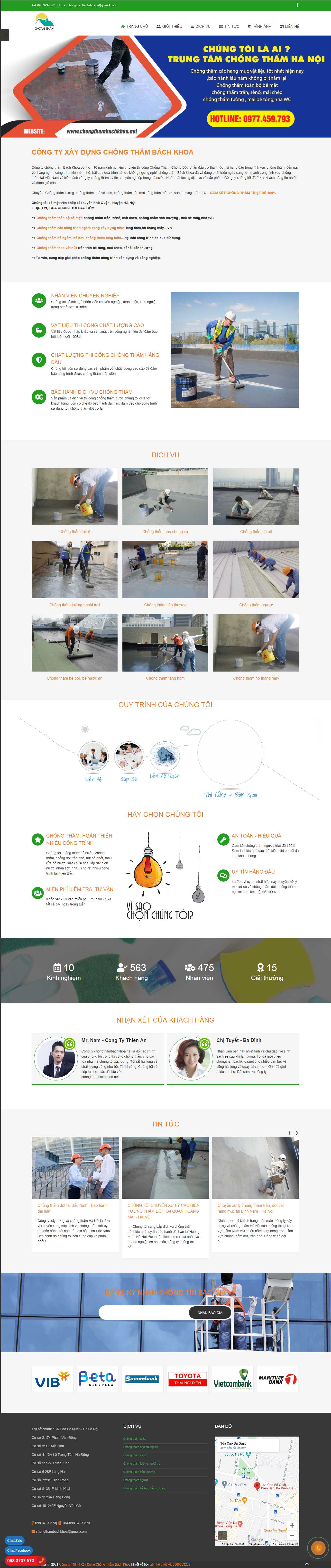 Thiết kế Web chống thấm chongthambachkhoa.net