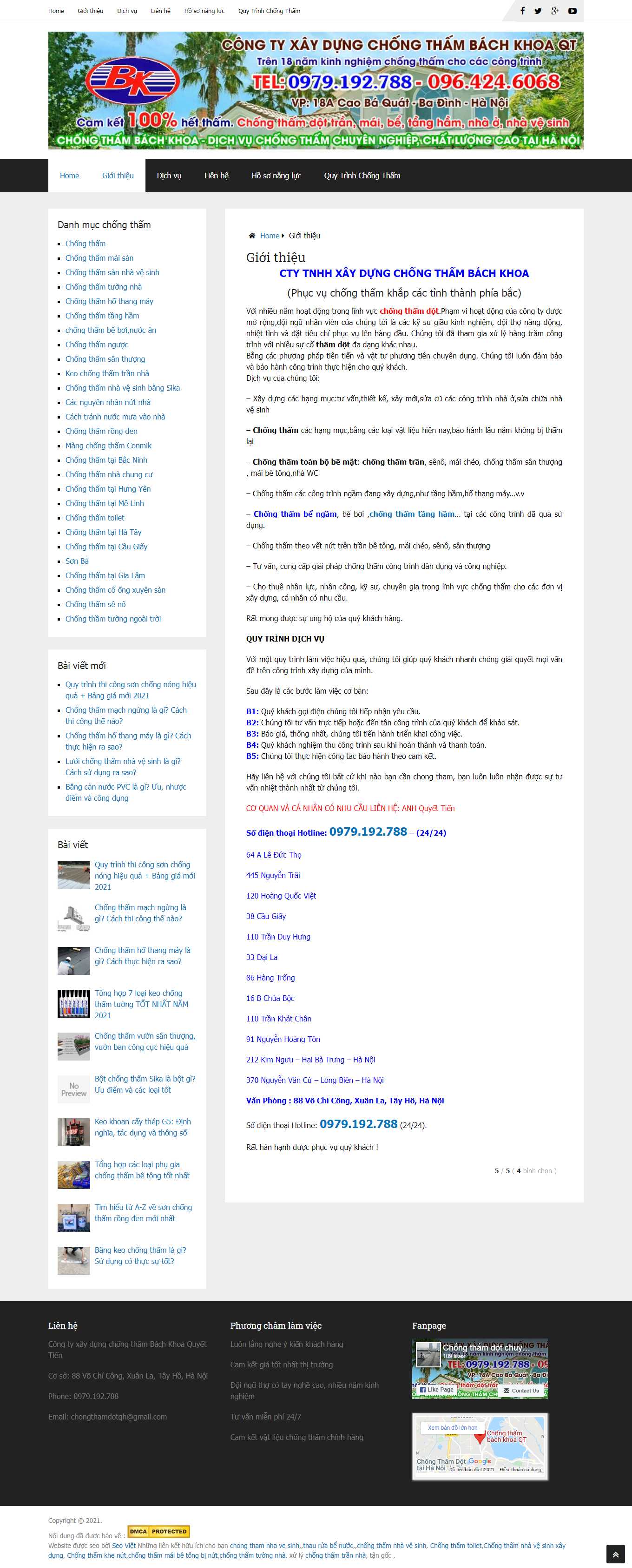 Thiết kế Web chống thấm chongthamnguoc.net