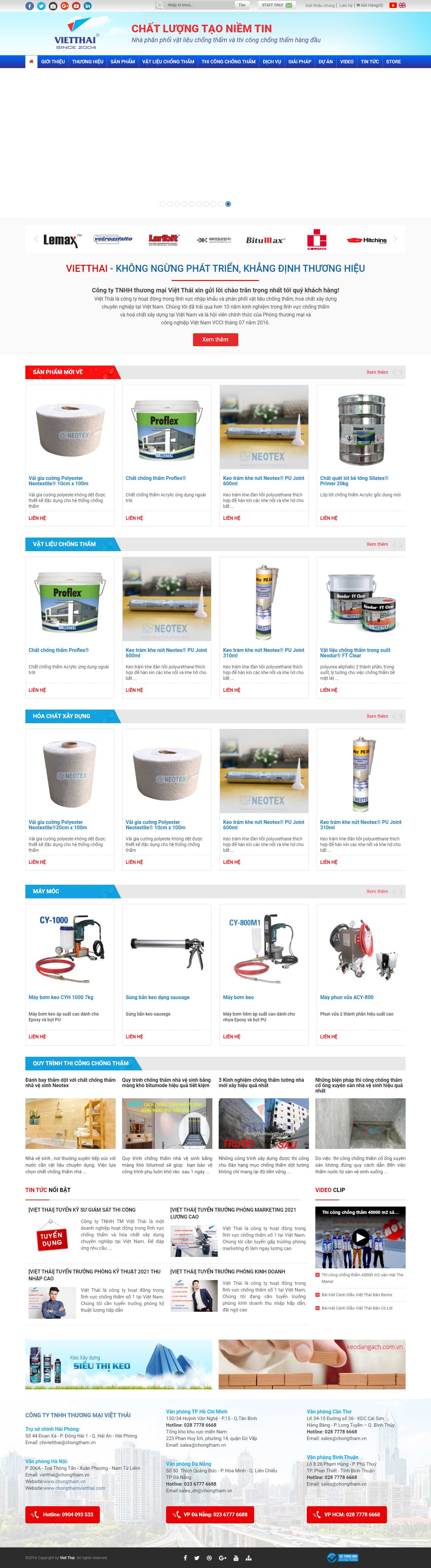 Thiết kế Web chống thấm chongthamvietthai.com