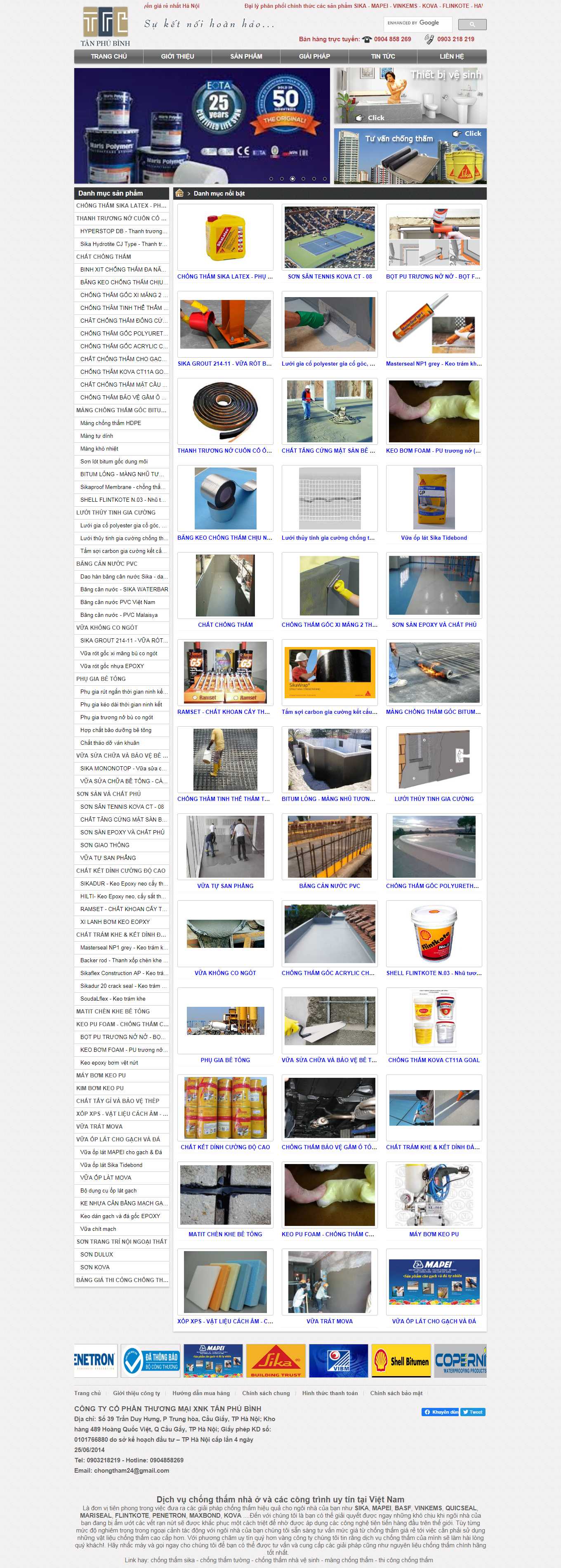 Thiết kế Web chống thấm chongthamhanoi.vn
