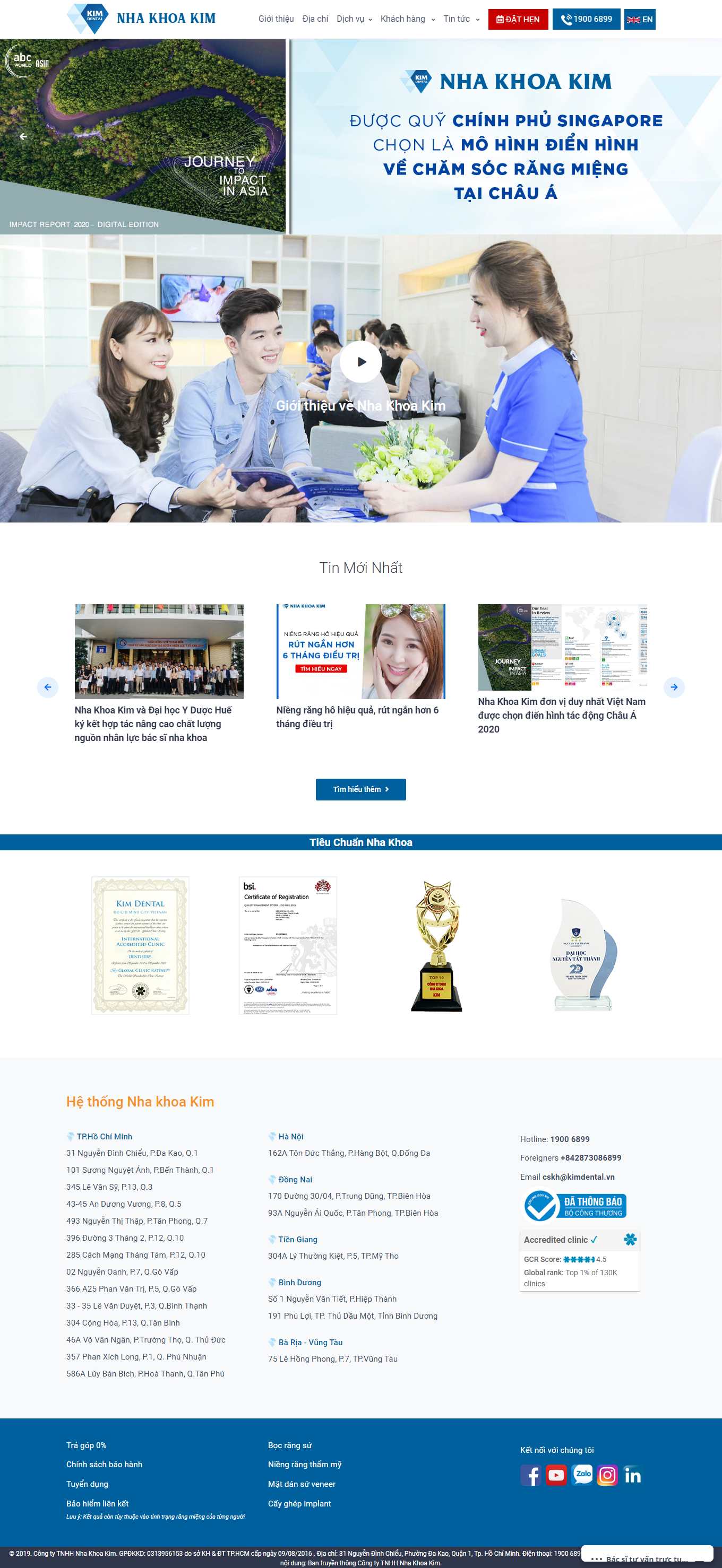 Thiết kế Web phòng khám nha khoa nhakhoakim.com