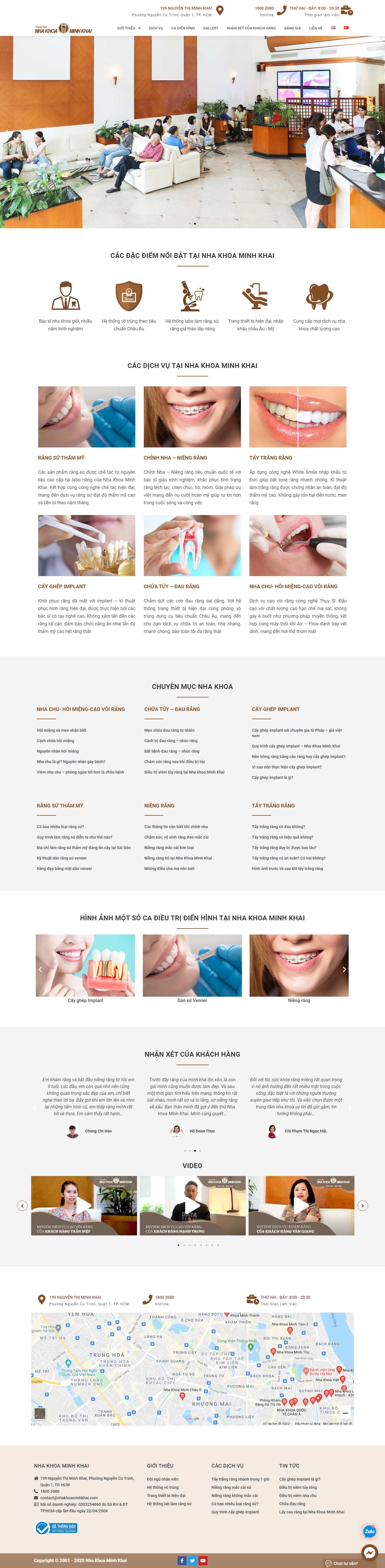 Thiết kế Web phòng khám nha khoa nhakhoaminhkhai.net