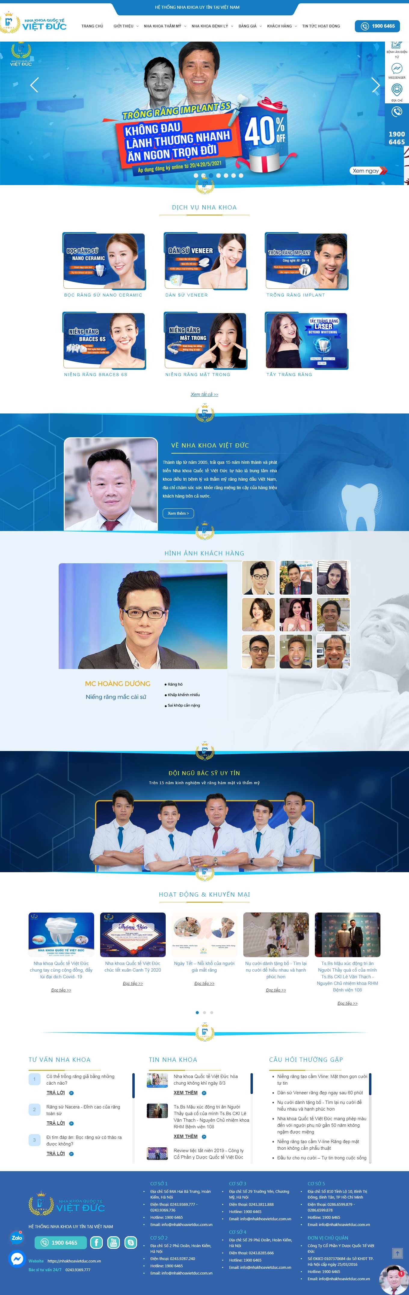 Thiết kế Web phòng khám nha khoa nhakhoavietduc.com.vn