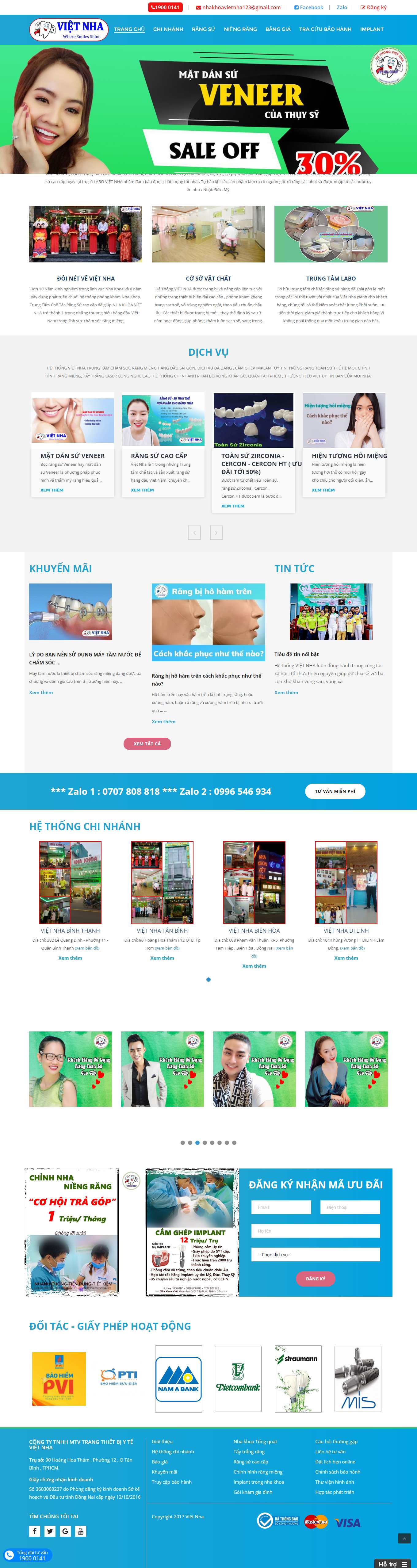 Thiết kế Web phòng khám nha khoa nhakhoavietnha.com