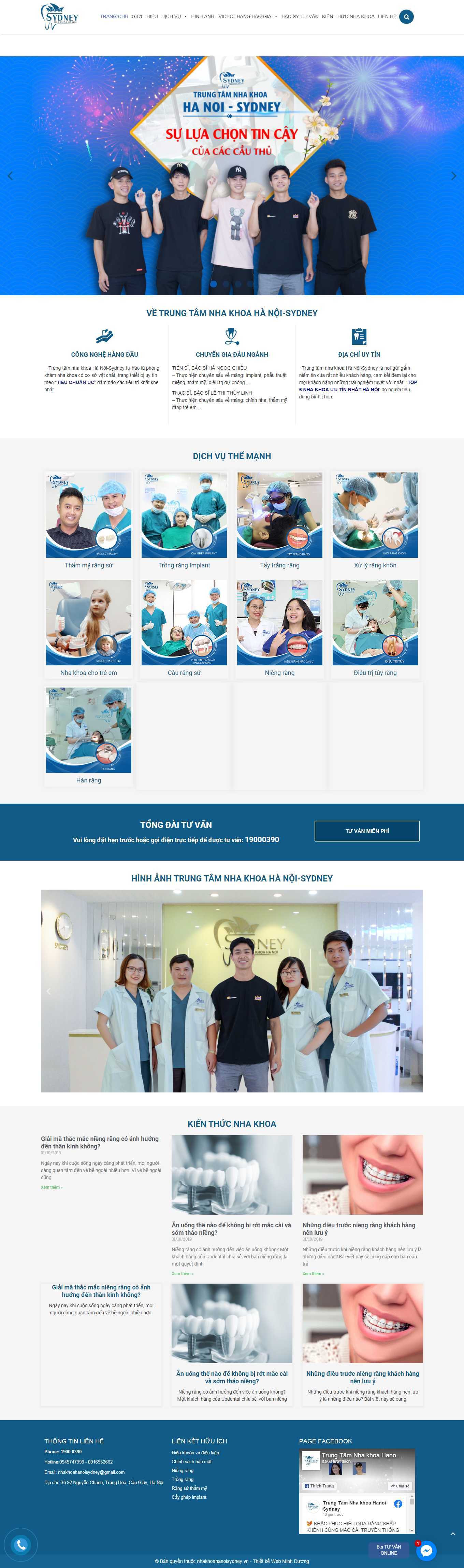 Thiết kế Web phòng khám nha khoa nhakhoahanoisydney.vn