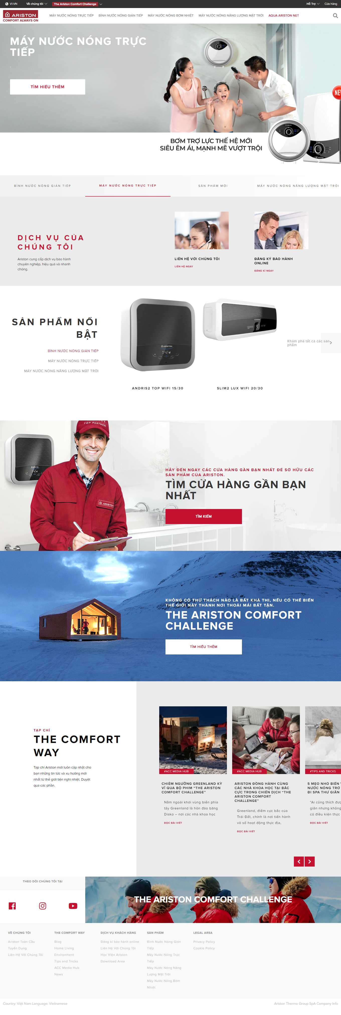 Thiết kế Web bán máy năng lượng mặt trời ariston.com