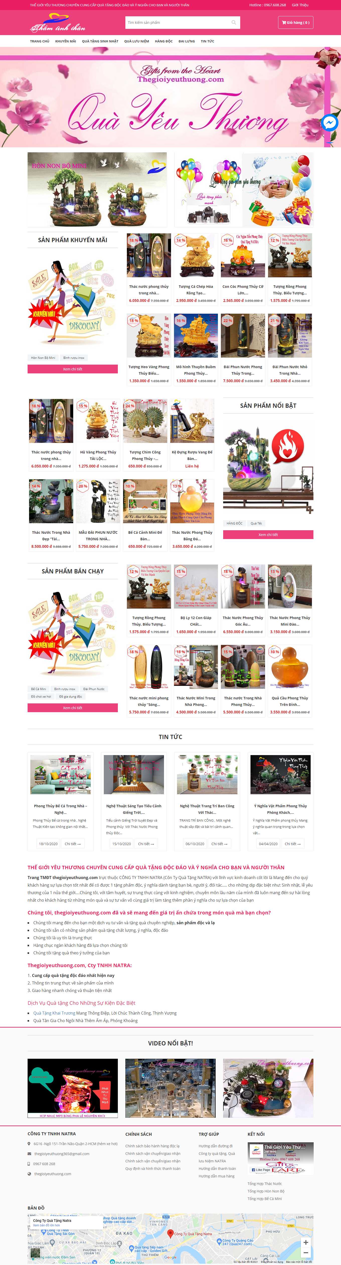 Thiết kế Web bán đồ phong thủy thegioiyeuthuong.com