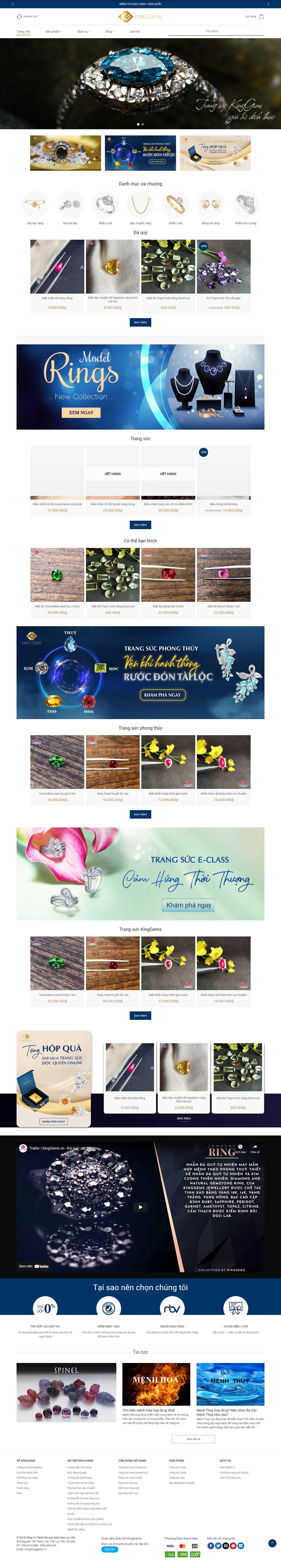 Thiết kế Web bán đồ phong thủy kinggems.vn