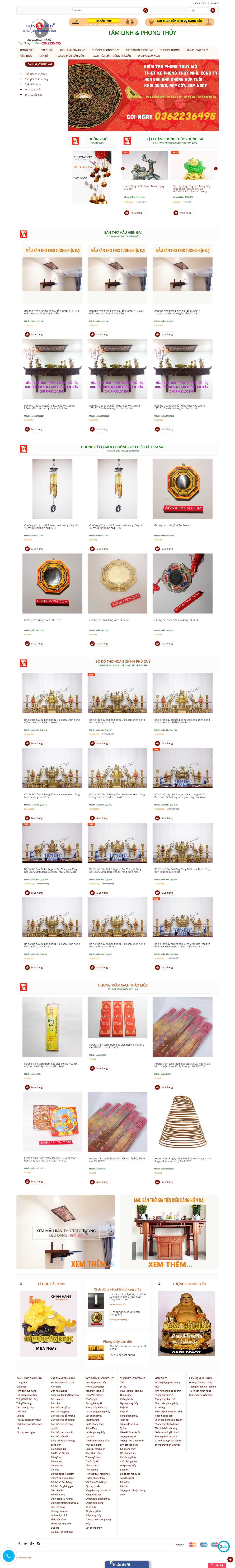Thiết kế Web bán đồ phong thủy sonxuyen.com