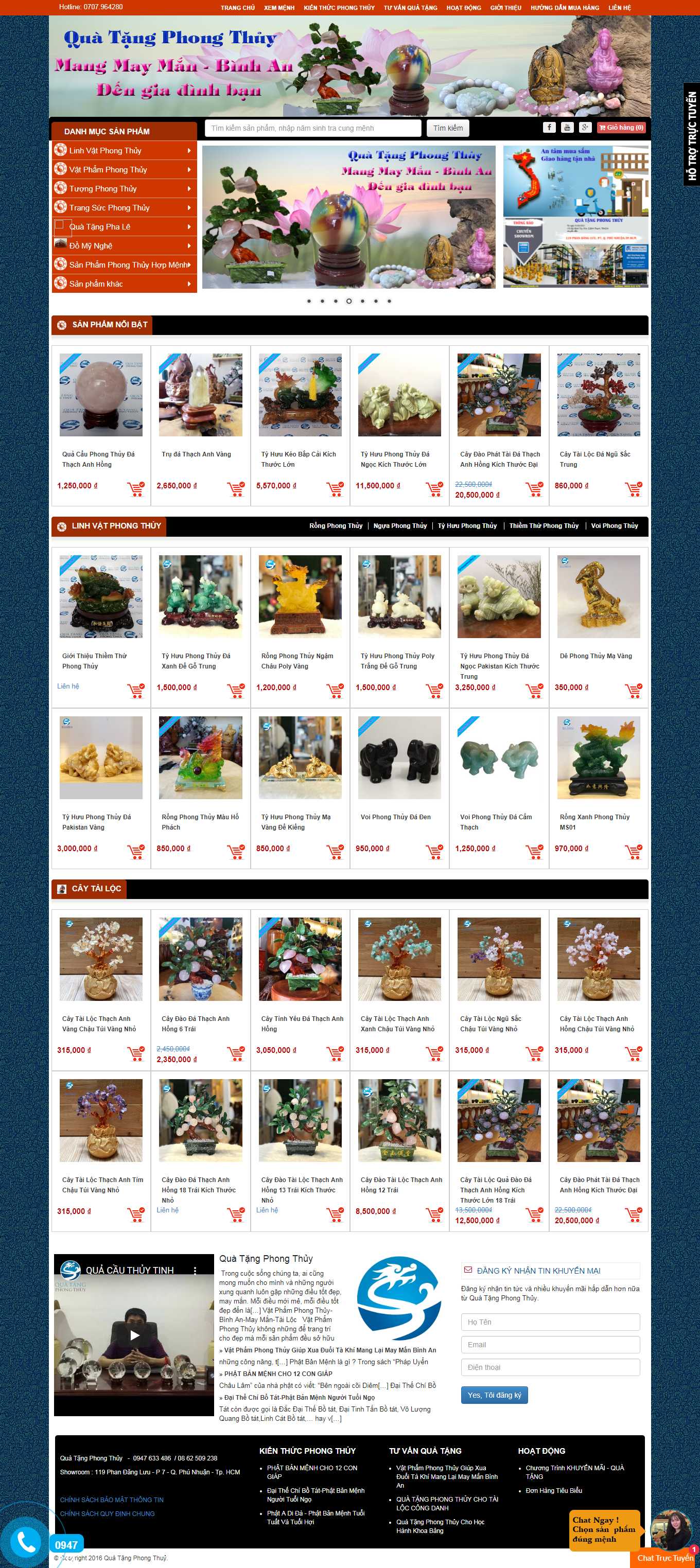 Thiết kế Web bán đồ phong thủy quatangphongthuy.vn