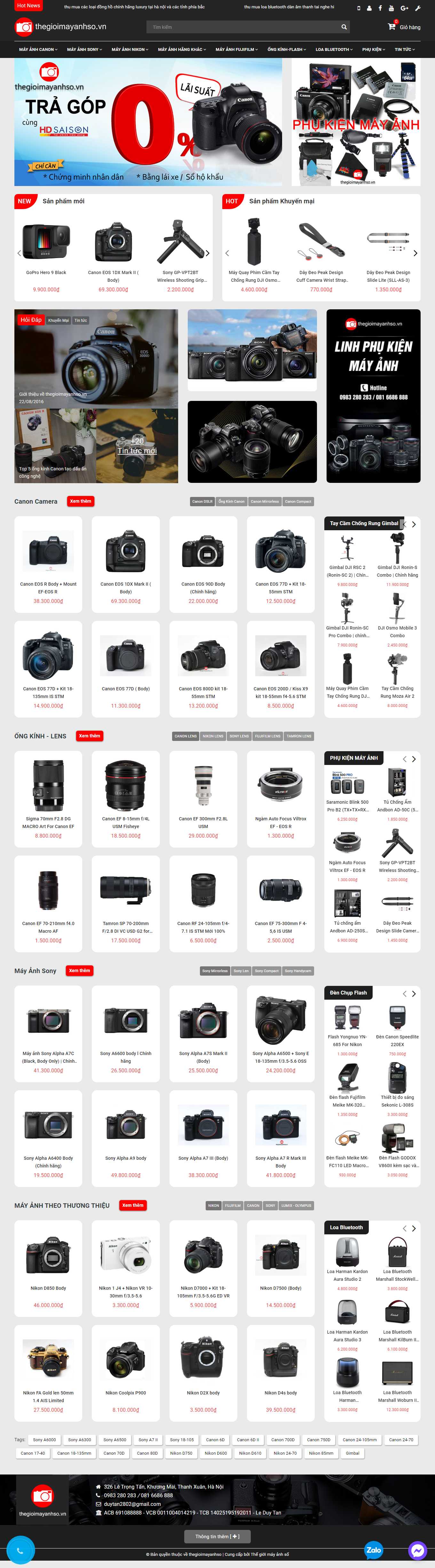 Thiết kế Web bán máy ảnh thegioimayanhso.vn