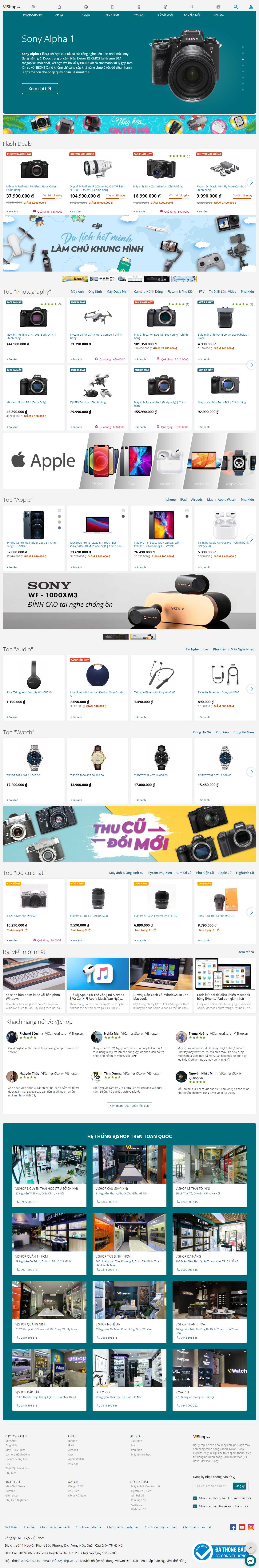 Thiết kế Web bán máy ảnh vjshop.vn
