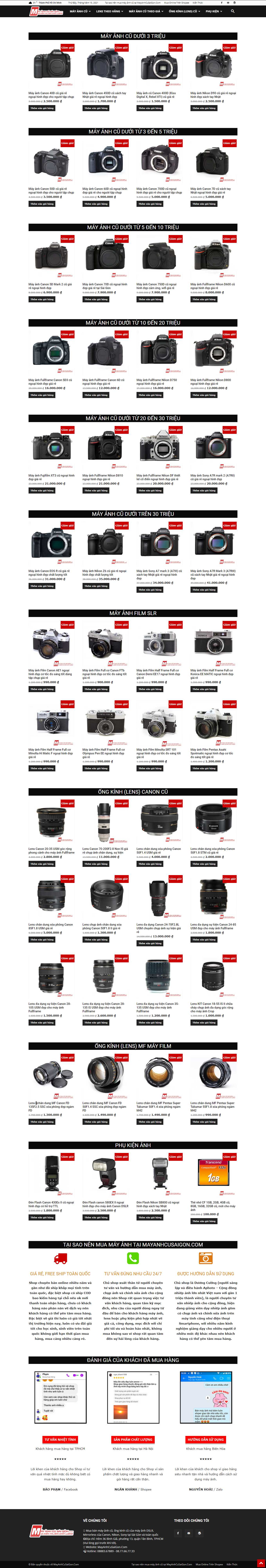 Thiết kế Web bán máy ảnh mayanhcusaigon.com