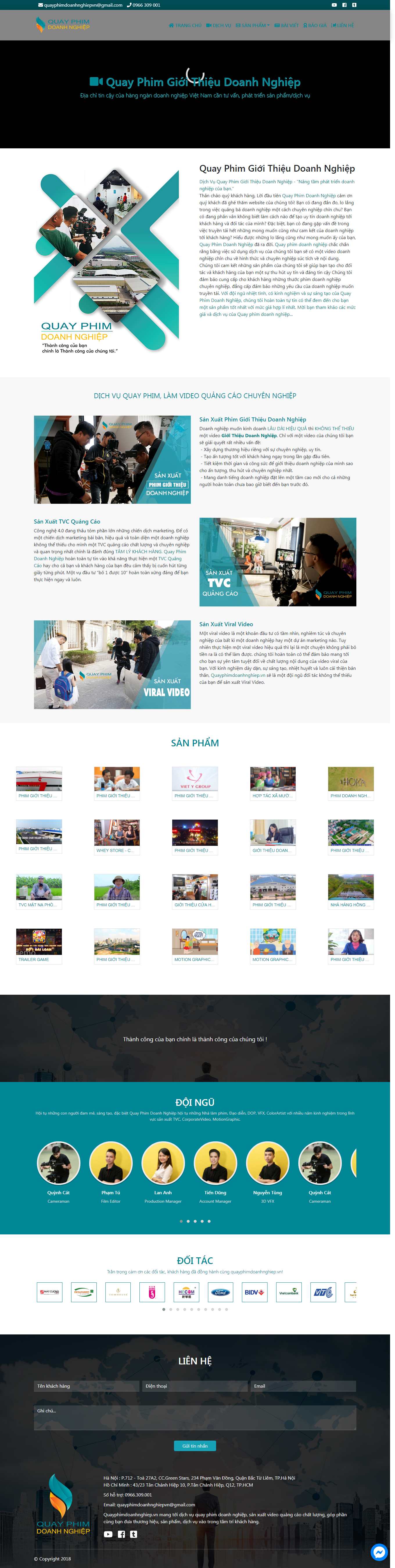 Thiết kế Web dịch vụ quay phim chụp hình quayphimdoanhnghiep.vn