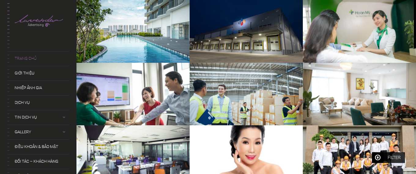 Thiết kế Web dịch vụ quay phim chụp hình lavenderstudio.com.vn