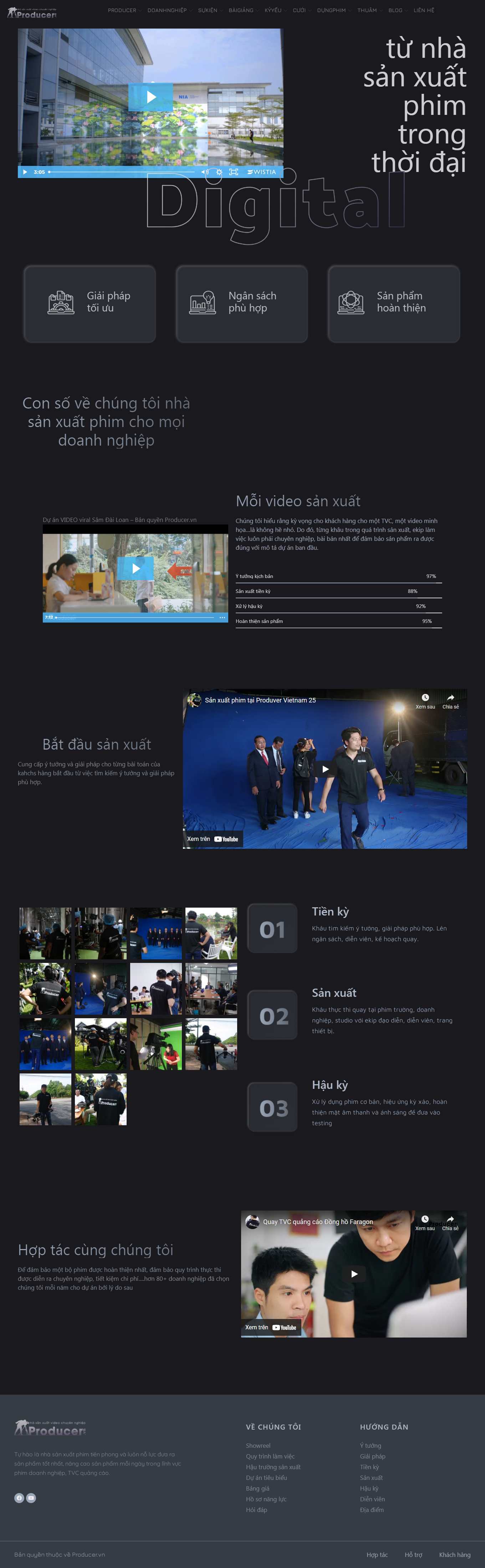Thiết kế Web dịch vụ quay phim chụp hình producer.vn