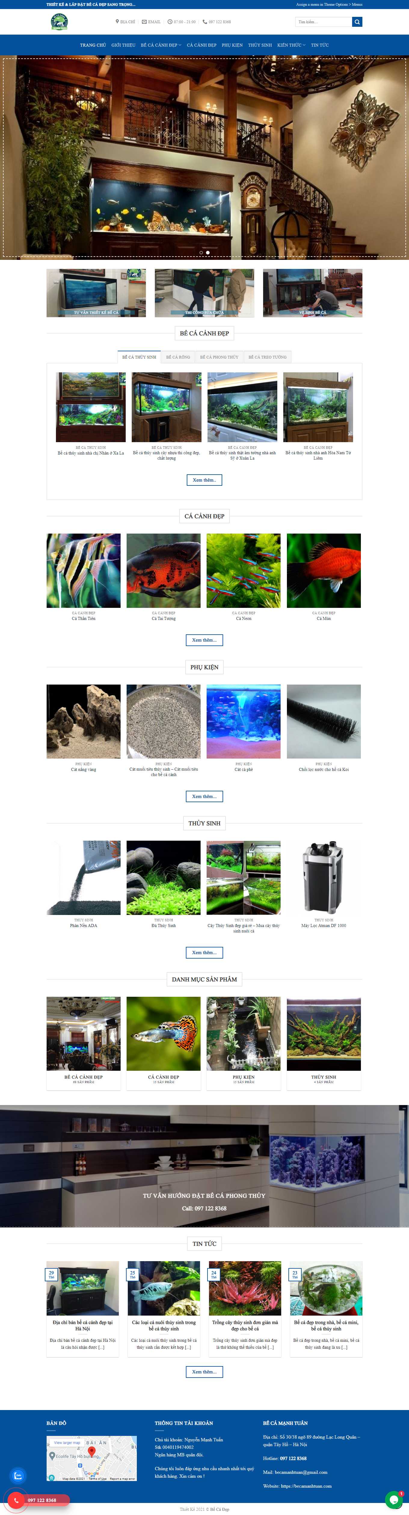 Thiết kế Web bán cá cảnh, cây thủy sinh becamanhtuan.com