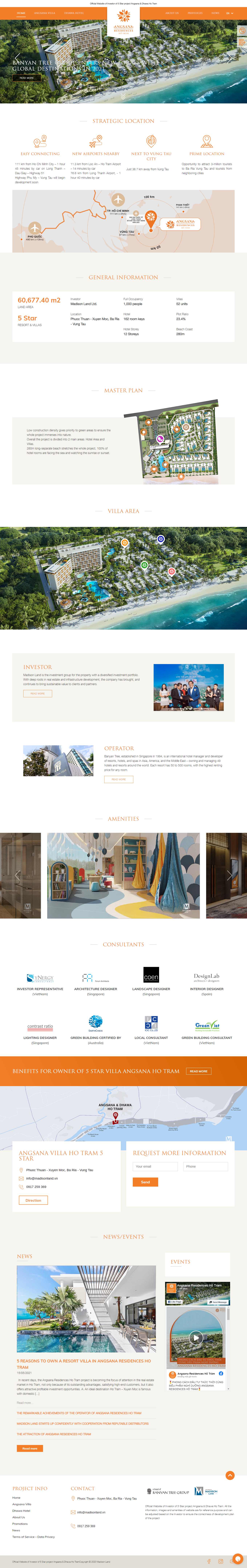 Thiết kế Web biệt thự, nghỉ dưỡng angsanahotram.vn