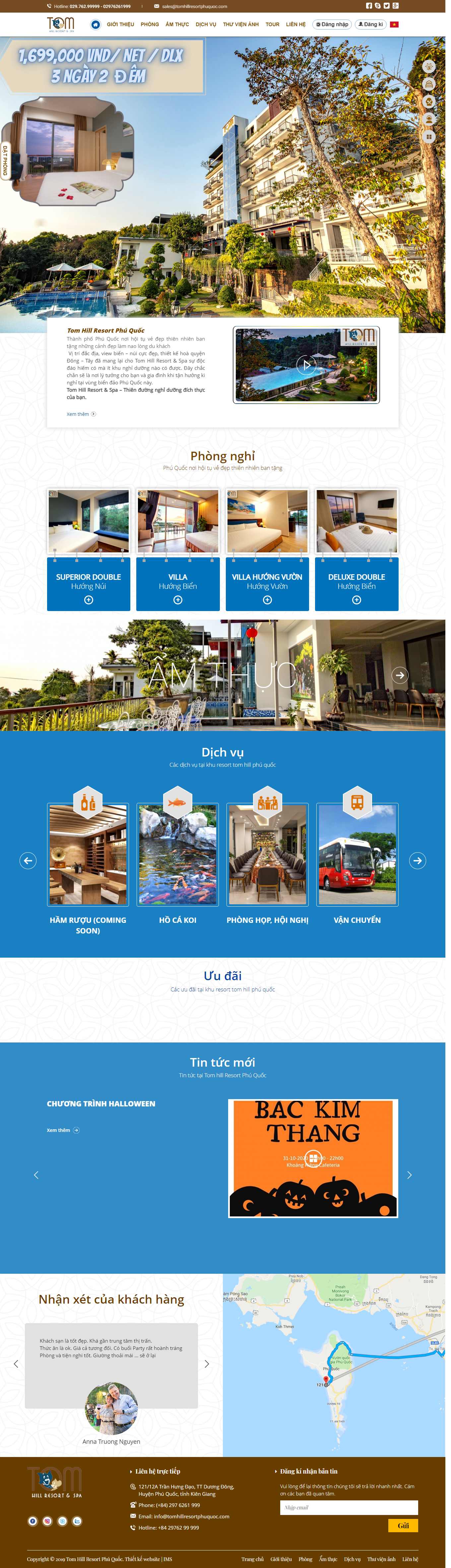 Thiết kế Web biệt thự, nghỉ dưỡng tomhillresortphuquoc.com