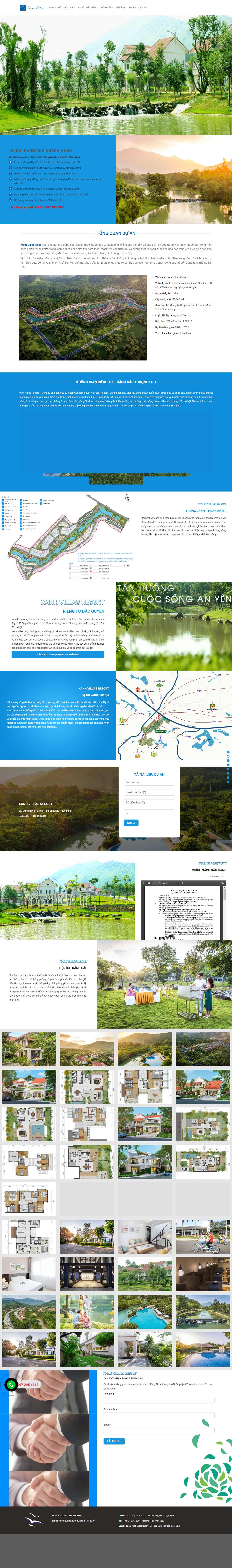 Thiết kế Web biệt thự, nghỉ dưỡng xanh-villas.vn