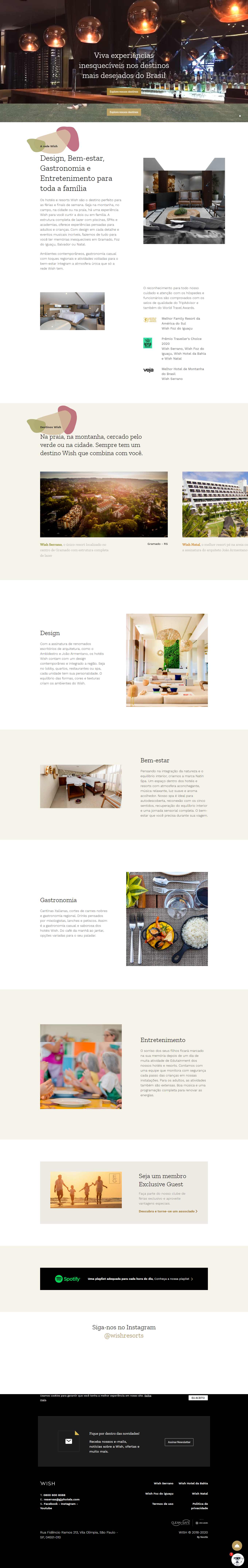 Thiết kế Web biệt thự, nghỉ dưỡng wishhotels.com.br