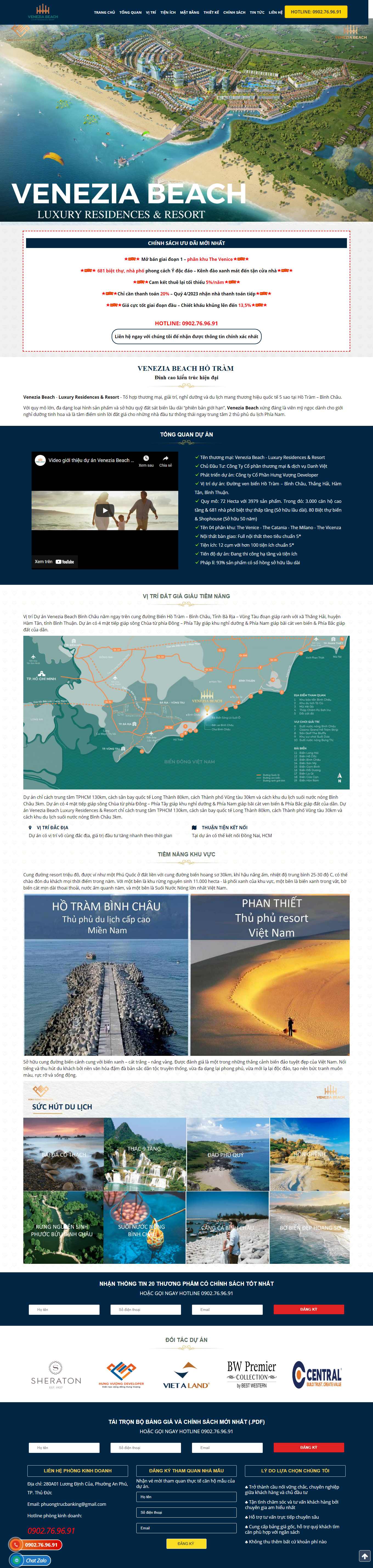 Thiết kế Web biệt thự, nghỉ dưỡng veneziabeachhotram.net
