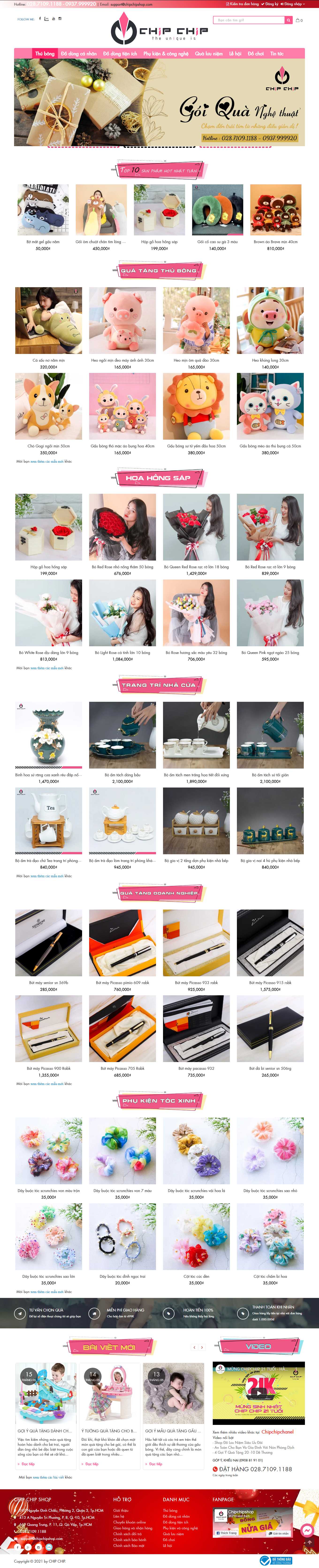 Thiết kế Web đồ lưu niệm chipchipshop.com