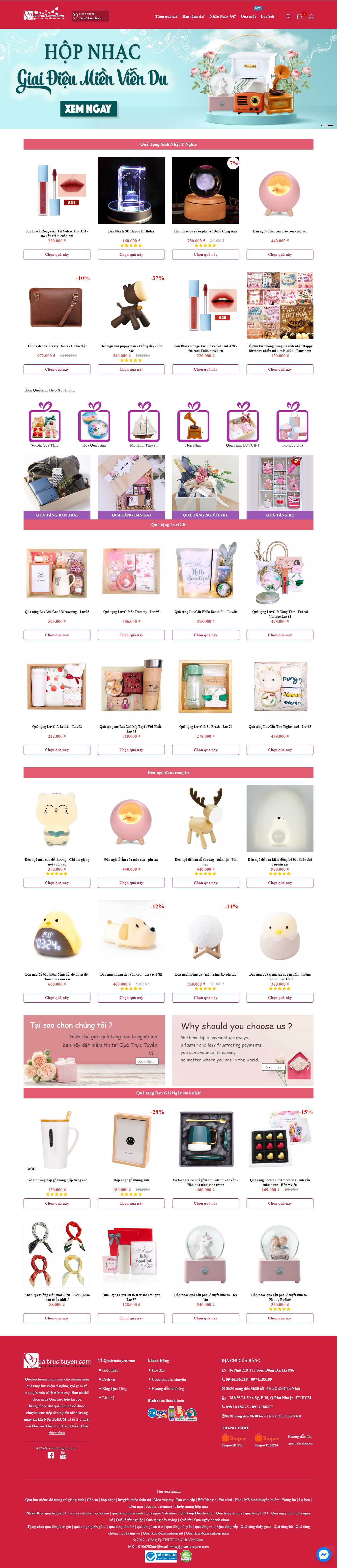 Thiết kế Web đồ lưu niệm quatructuyen.com