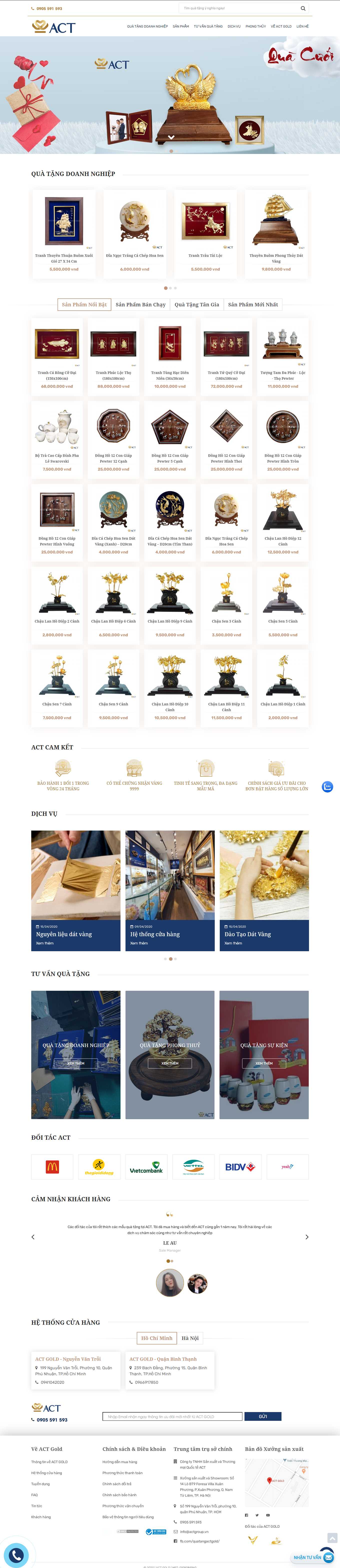 Thiết kế Web đồ lưu niệm actgold.vn